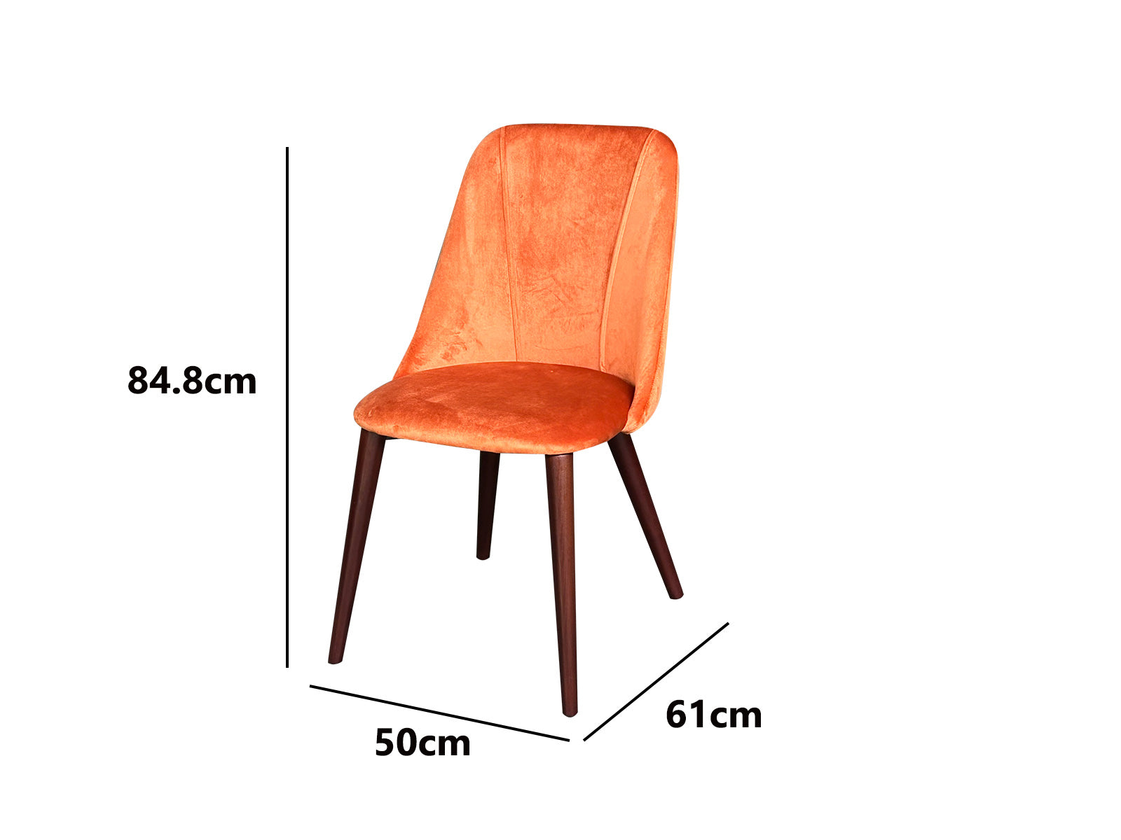 Evian Dining Chair Velvet Orange X2 Pr9540 Dining Chairs Nz Depot 6 - Nz Depot