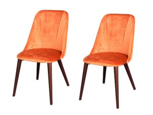 Evian Dining Chair Velvet Orange X2 Pr9540 Dining Chairs Nz Depot 7 - Nz Depot