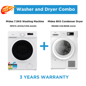 Exquisite Life Washer & Dryer Combo - 7.5 KG Washer Plus 8KG Condenser Dryer - Combos - MFE75-JS1412/C31E-AU(25)+MDG80-C05/B05E-AU(2) - NZ DEPOT