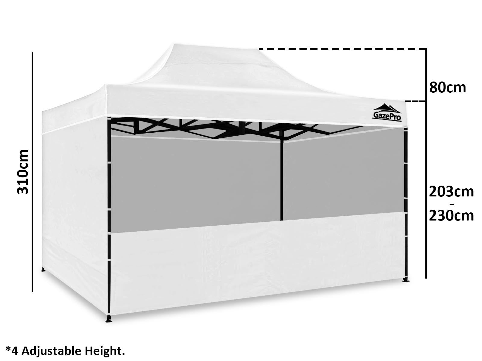 Gazebo C Silver Coated Roof 3X4.5M White Pr9255 Gazebos Nz Depot 4 - Nz Depot