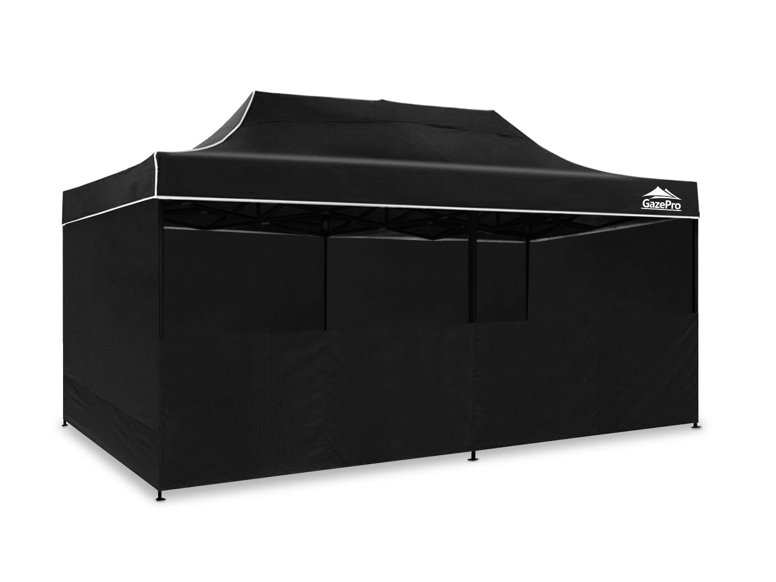 Gazebo C Silver Coated Roof 3X6M Black