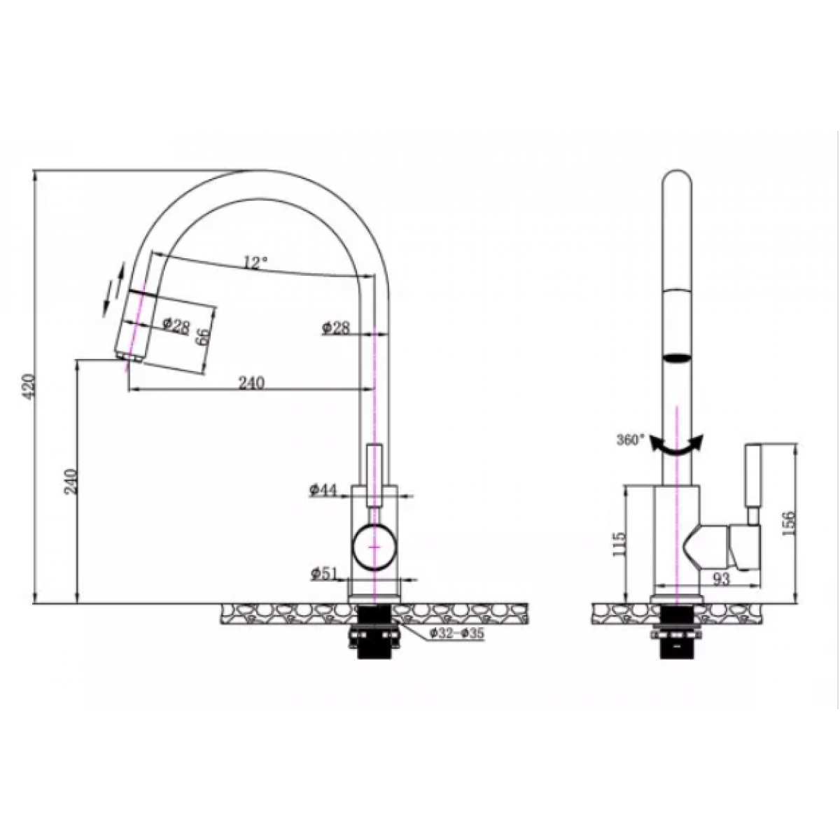 Kitchen Sink Mixer Round Series Kf1016 Kf1016 Kitchen Mixer Nz Depot 2 - Nz Depot