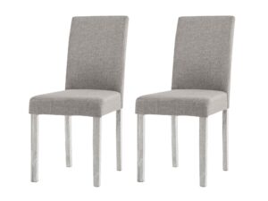 Linen Dining Chair X2 Greywhite Pr65567 Dining Chairs Nz Depot - Nz Depot