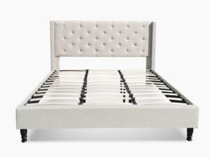 Lisbeth Fabric Super King Bed Frame Beige PR10157 Bed Frames NZ DEPOT