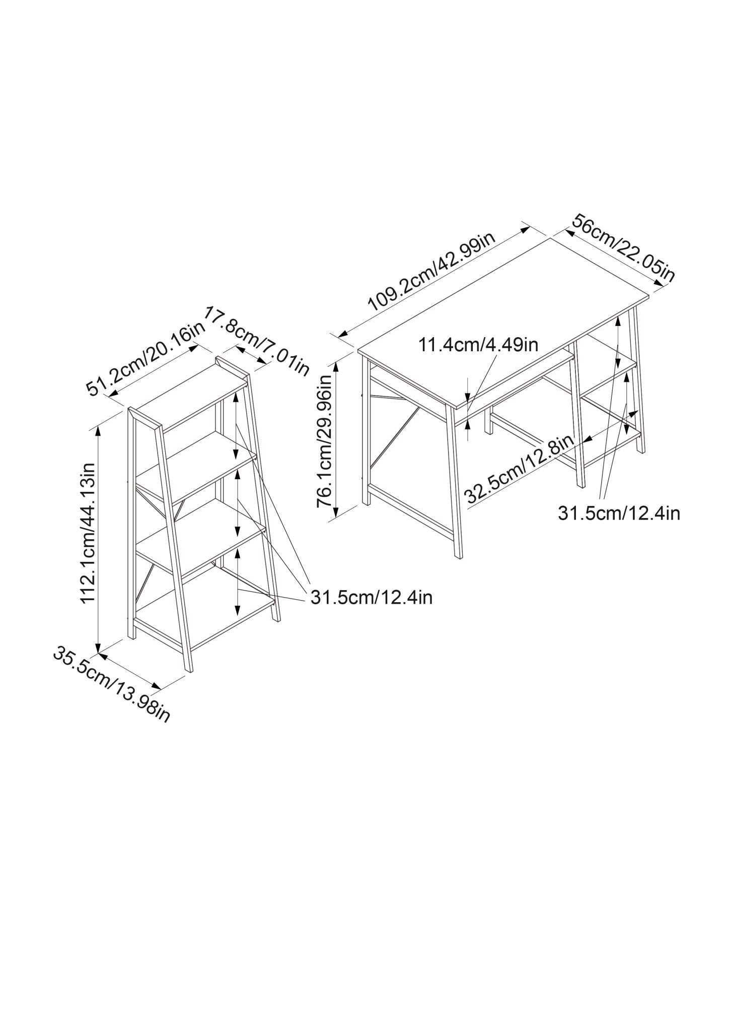 Metal Frame Desk And Bookcase Set Pr8788 Desks Nz Depot 8 - Nz Depot