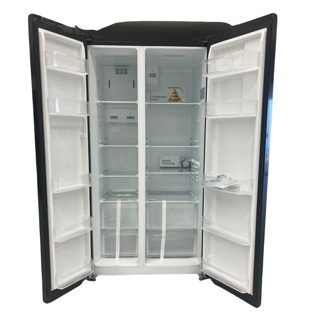 Midea 584L Side By Side Fridge Freezer Black Glass - Side-By-Side Fridge Freezer - Mdrs710Sbf22Ap-4 - Nz Depot