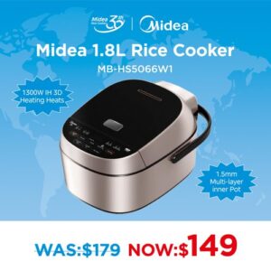 Midea All in 1 IH Rice Cooker 1.8L Rice Cookers MB HS5066W1 S NZDEPOT - NZ DEPOT