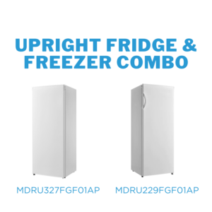 Midea Upright Fridge & Freezer Combo - 237L Upright Fridge + 172L Upright Freezer - Vertical Freezer & fridge - MDRU327FGF01AP+MDRU229FGF01AP-1 - NZ DEPOT