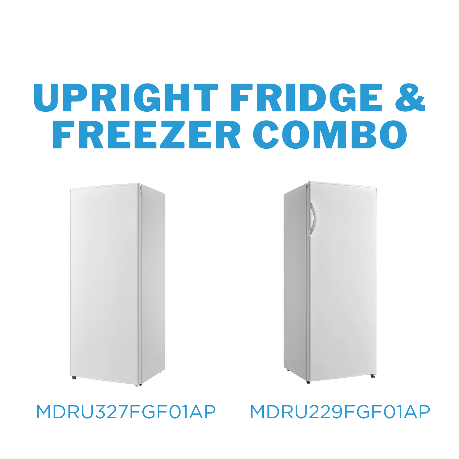 Midea Upright Fridge &Amp; Freezer Combo - 237L Upright Fridge + 172L Upright Freezer - Vertical Freezer &Amp; Fridge - Mdru327Fgf01Ap+Mdru229Fgf01Ap - Nz Depot