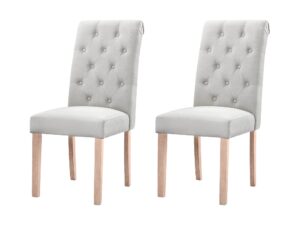 Natalie Dining Chair X2 Linen Beige Pr11439 Dining Chairs Nz Depot - Nz Depot