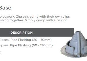 No.2 Zipseal Pipe Flashing (50mm-190mm) -