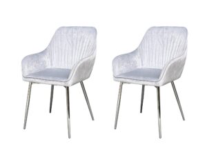 Ogden Dining Chair Velvet Silver X2 Pr9541 Dining Chairs Nz Depot 6 - Nz Depot