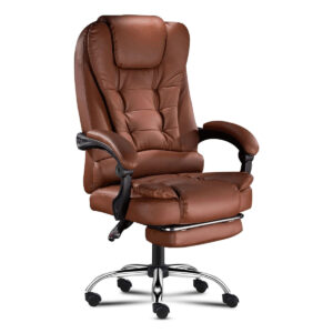 Percy Massage Office Chair PU Brown