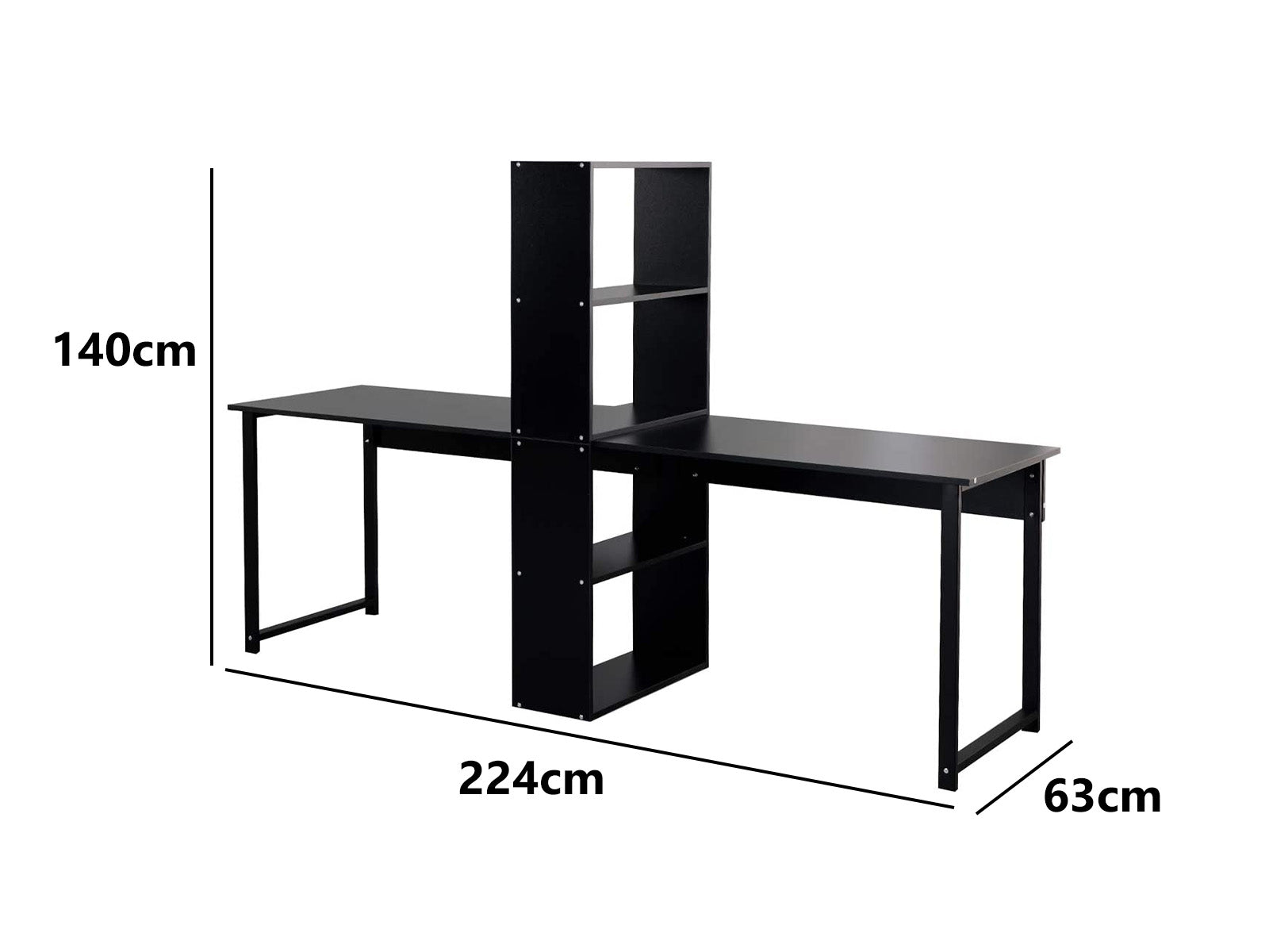 Practical Two Person Desk With Bookshelf Pr9320 Desks Nz Depot 3 - Nz Depot