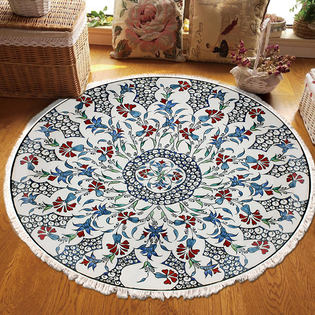 Soga 120Cm Mandala Area Rug For Living Room Lounge, Bedroom, Anti-Slip Doormat, Home Decor, Home &Amp; Living, Home Decor, Rugs, Shaggy Rugs, ,  - Nz Depot 4