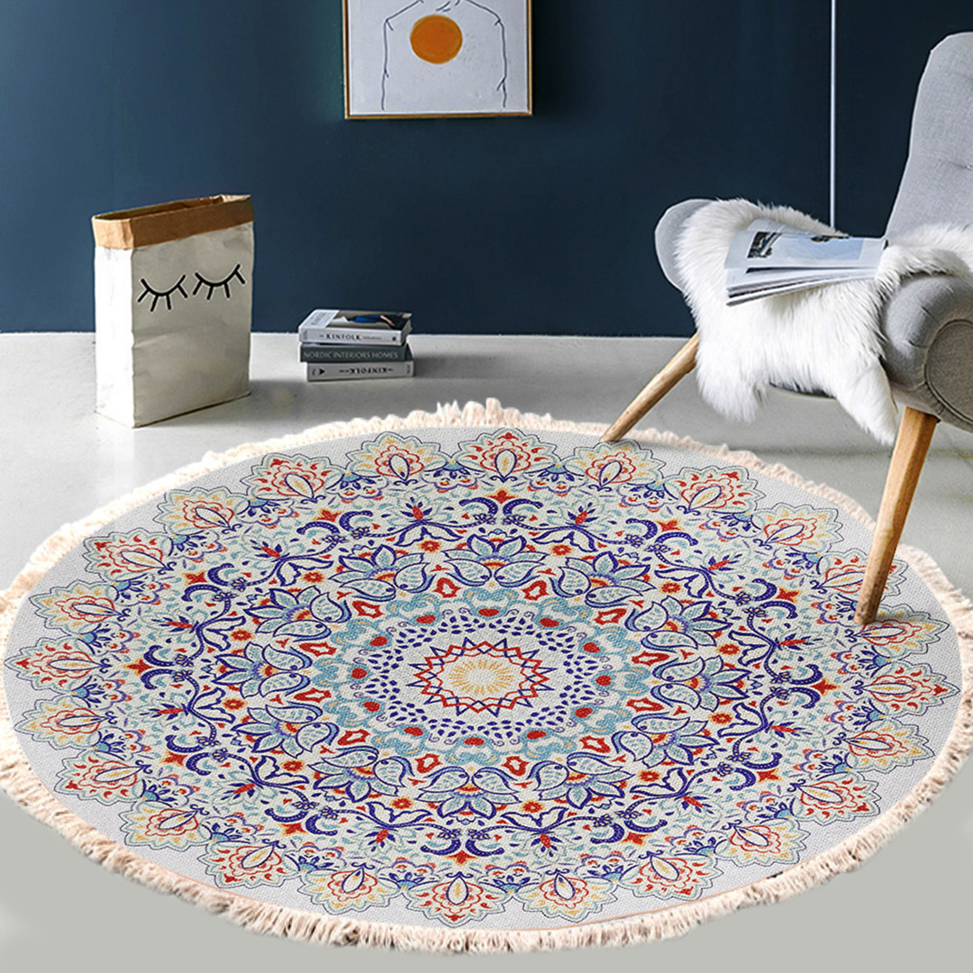 Soga 120Cm Mandala Area Rug For Living Room Lounge, Bedroom, Anti-Slip Doormat, Home Decor, Home &Amp; Living, Home Decor, Rugs, Shaggy Rugs, ,  - Nz Depot 3