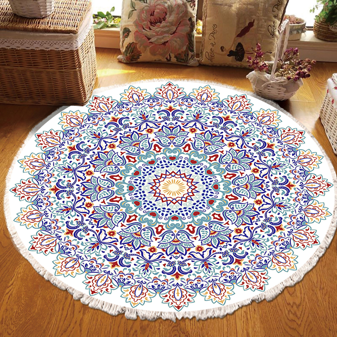 Soga 120Cm Mandala Area Rug For Living Room Lounge, Bedroom, Anti-Slip Doormat, Home Decor, Home &Amp; Living, Home Decor, Rugs, Shaggy Rugs, ,  - Nz Depot 4