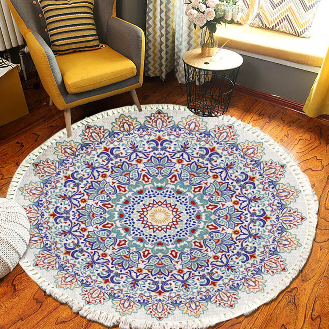 Soga 120Cm Mandala Area Rug For Living Room Lounge, Bedroom, Anti-Slip Doormat, Home Decor, Home &Amp; Living, Home Decor, Rugs, Shaggy Rugs, ,  - Nz Depot 5