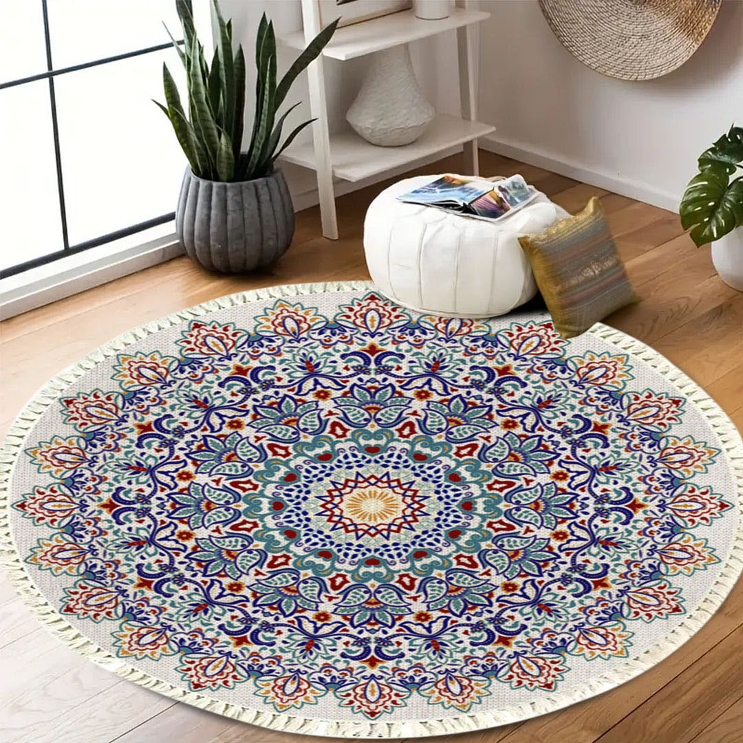 Soga 120Cm Mandala Area Rug For Living Room Lounge, Bedroom, Anti-Slip Doormat, Home Decor, Home &Amp; Living, Home Decor, Rugs, Shaggy Rugs, ,  - Nz Depot 7