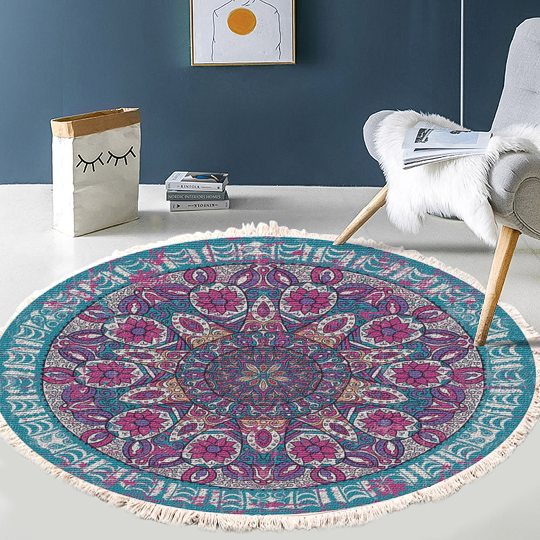 Soga 120Cm Mandala Area Rug For Living Room Lounge, Bedroom, Anti-Slip Doormat, Home Decor, Home &Amp; Living, Home Decor, Rugs, Shaggy Rugs, ,  - Nz Depot 3