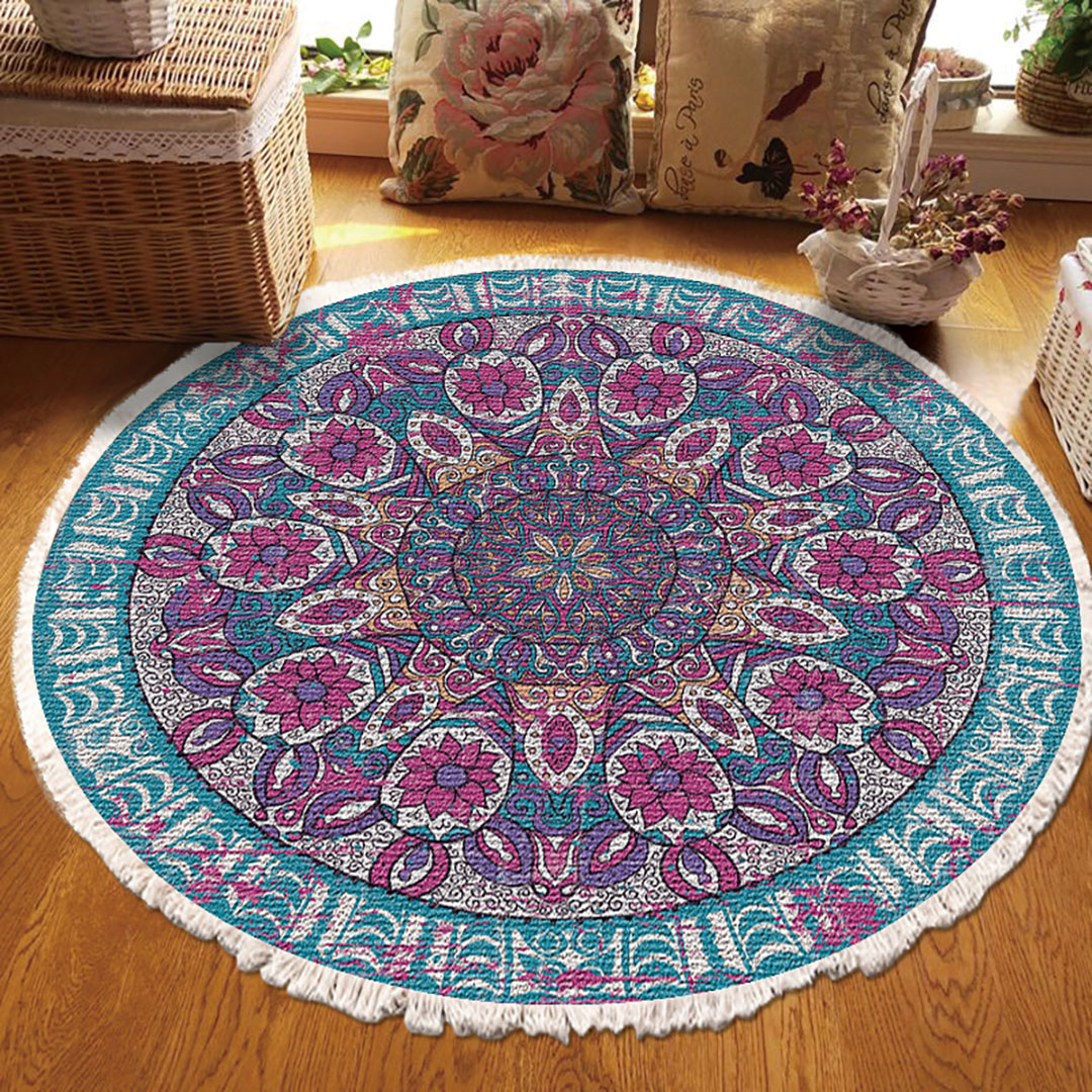 Soga 120Cm Mandala Area Rug For Living Room Lounge, Bedroom, Anti-Slip Doormat, Home Decor, Home &Amp; Living, Home Decor, Rugs, Shaggy Rugs, ,  - Nz Depot 4