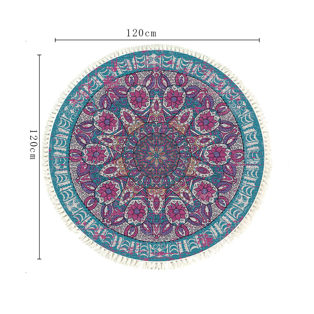 Soga 120Cm Mandala Area Rug For Living Room Lounge, Bedroom, Anti-Slip Doormat, Home Decor, Home &Amp; Living, Home Decor, Rugs, Shaggy Rugs, ,  - Nz Depot 6