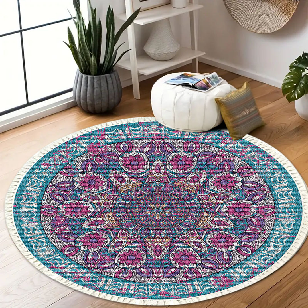 Soga 120Cm Mandala Area Rug For Living Room Lounge, Bedroom, Anti-Slip Doormat, Home Decor, Home &Amp; Living, Home Decor, Rugs, Shaggy Rugs, ,  - Nz Depot 7