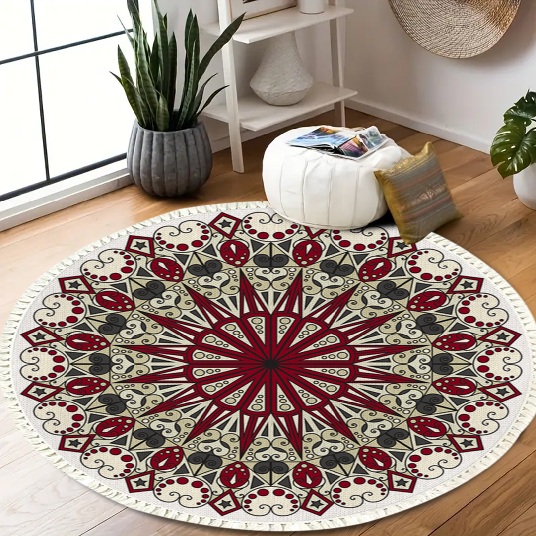 SOGA 120cm Mandala Modern Ethnic Tassel Print Anti-slip Doormat, Home Decor, Home & Living, Home Decor, Rugs, Shaggy Rugs, ,  - NZ DEPOT 7