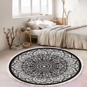 SOGA 120cm Mandala Modern Ethnic Tassel Print Anti-slip Doormat, Home Decor, Home & Living, Home Decor, Rugs, Shaggy Rugs, ,  - NZ DEPOT 2