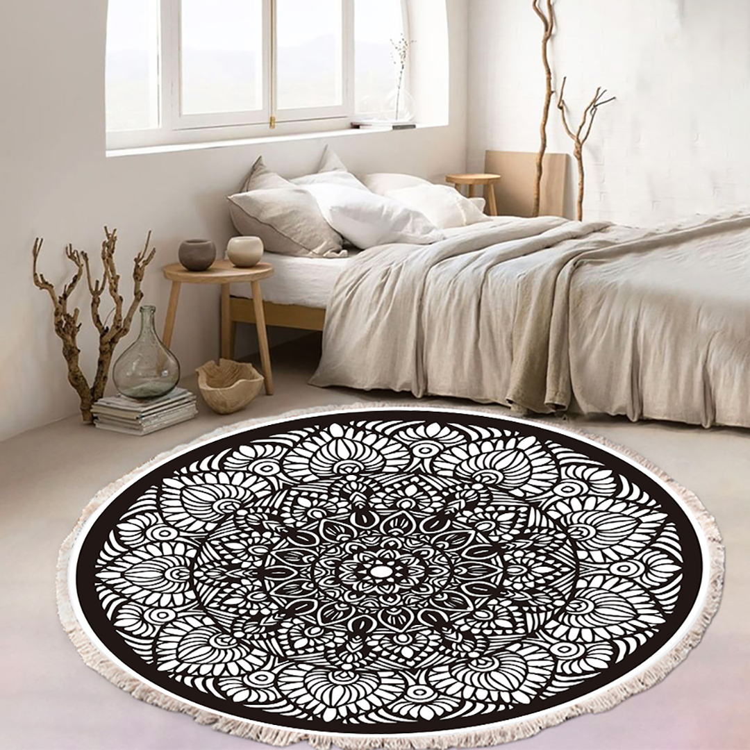 Soga 120Cm Mandala Modern Ethnic Tassel Print Anti-Slip Doormat, Home Decor, Home &Amp; Living, Home Decor, Rugs, Shaggy Rugs, ,  - Nz Depot 2