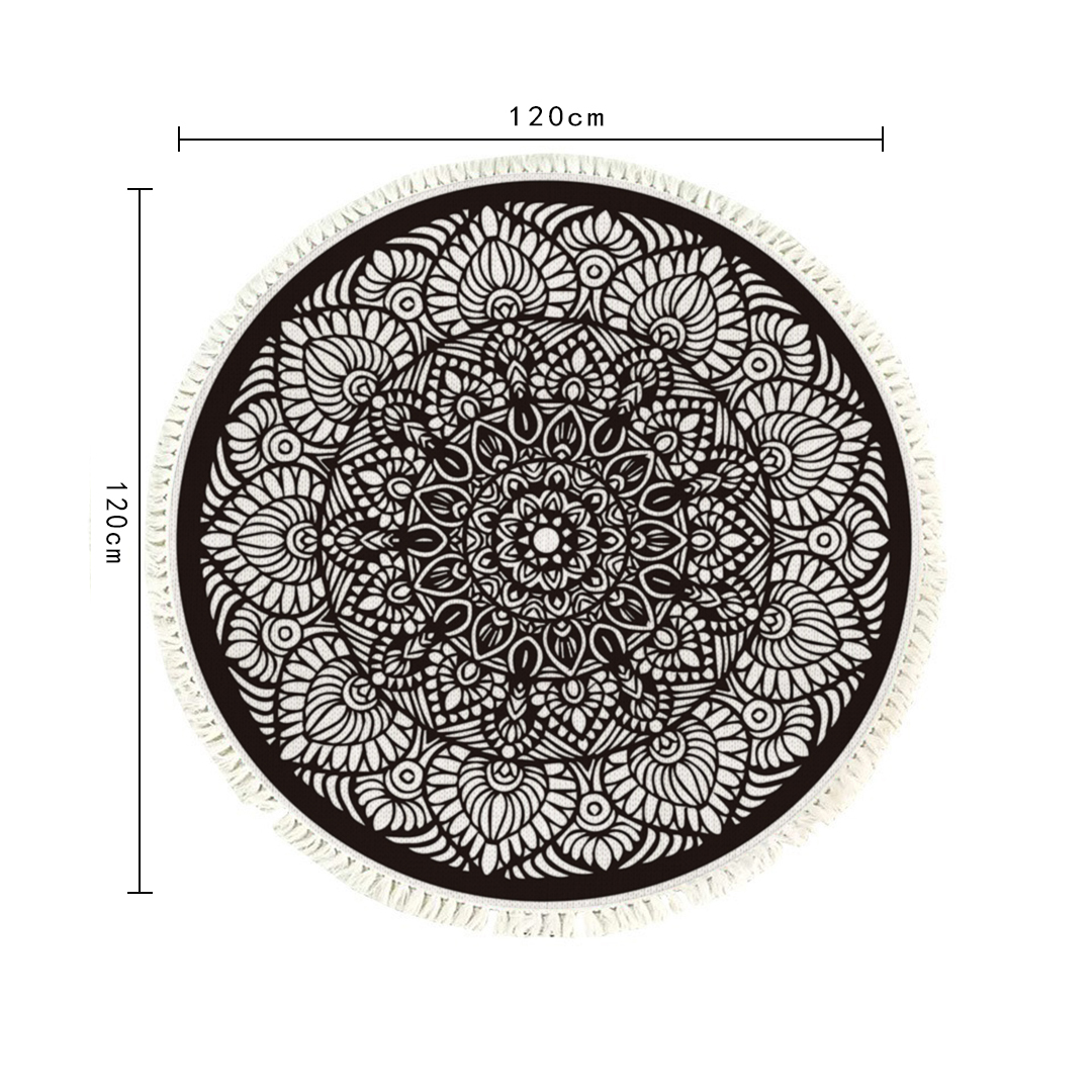 Soga 120Cm Mandala Modern Ethnic Tassel Print Anti-Slip Doormat, Home Decor, Home &Amp; Living, Home Decor, Rugs, Shaggy Rugs, ,  - Nz Depot 6