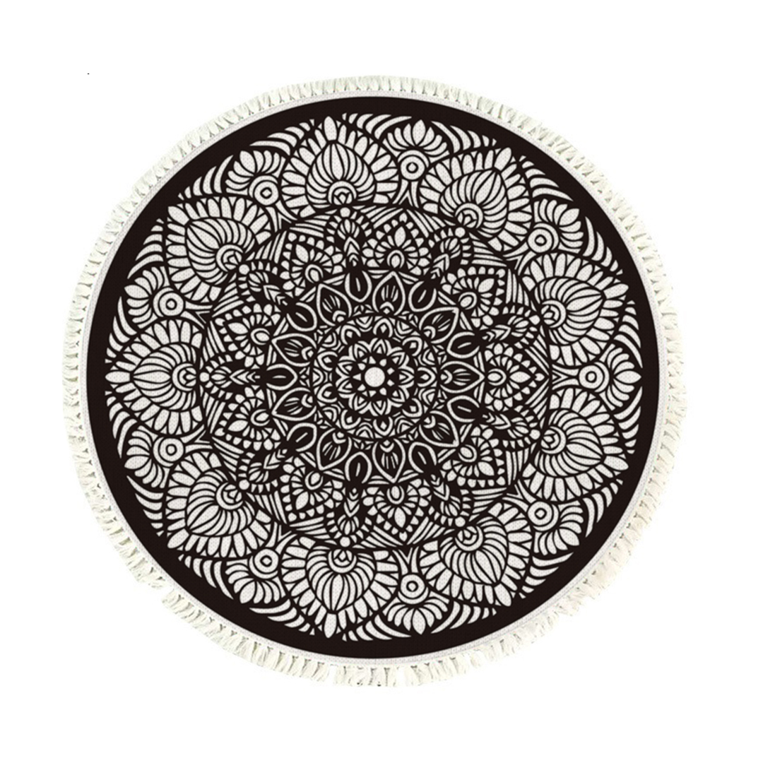 Soga 120Cm Mandala Modern Ethnic Tassel Print Anti-Slip Doormat, Home Decor, Home &Amp; Living, Home Decor, Rugs, Shaggy Rugs, ,  - Nz Depot 1