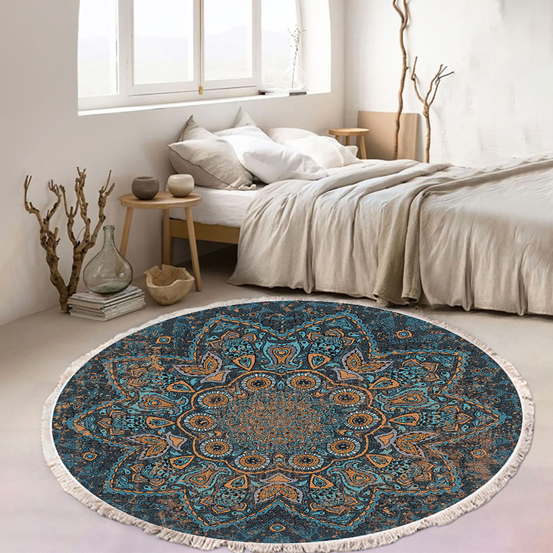 Soga 120Cm Mandala Pattern Circle Area Rugs For Living Room Lounge, Anti-Slip Doormat, Home Decor, Home &Amp; Living, Home Decor, Rugs, Shaggy Rugs, ,  - Nz Depot 2