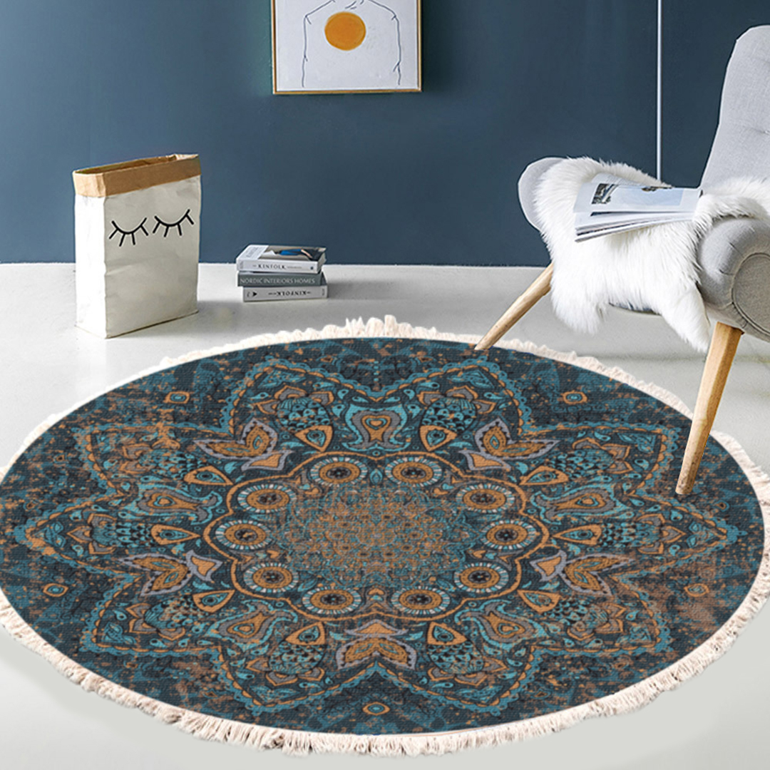 Soga 120Cm Mandala Pattern Circle Area Rugs For Living Room Lounge, Anti-Slip Doormat, Home Decor, Home &Amp; Living, Home Decor, Rugs, Shaggy Rugs, ,  - Nz Depot 3