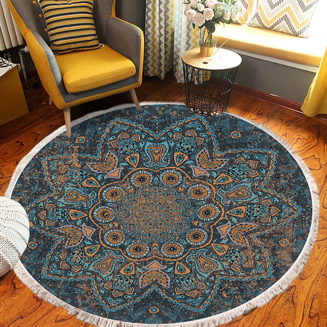 Soga 120Cm Mandala Pattern Circle Area Rugs For Living Room Lounge, Anti-Slip Doormat, Home Decor, Home &Amp; Living, Home Decor, Rugs, Shaggy Rugs, ,  - Nz Depot 5