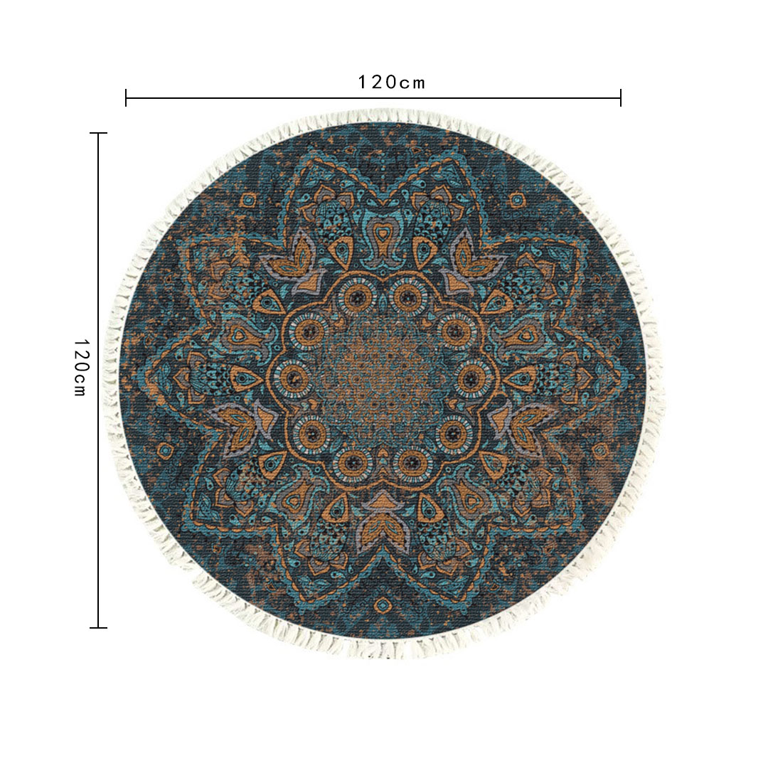 Soga 120Cm Mandala Pattern Circle Area Rugs For Living Room Lounge, Anti-Slip Doormat, Home Decor, Home &Amp; Living, Home Decor, Rugs, Shaggy Rugs, ,  - Nz Depot 6