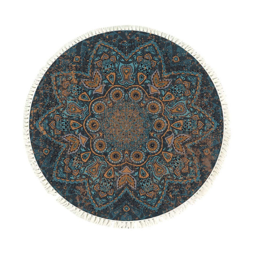 Soga 120Cm Mandala Pattern Circle Area Rugs For Living Room Lounge, Anti-Slip Doormat, Home Decor, Home &Amp; Living, Home Decor, Rugs, Shaggy Rugs, ,  - Nz Depot 1