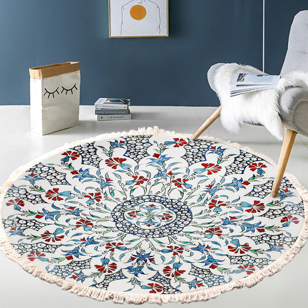 Soga 120Cm Mandala Round Area Thick Anti-Slip Doormat, Home Decor, Home &Amp; Living, Home Decor, Rugs, Shaggy Rugs, ,  - Nz Depot 2