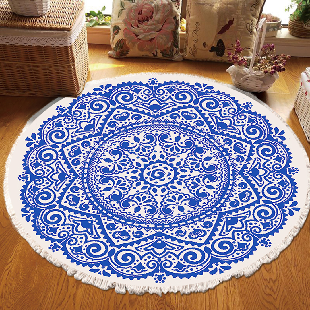 Soga 120Cm Mandala Round Tapestry Indian Area Rug For Living Room Lounge, Anti-Slip Doormat, Home Decor, Home &Amp; Living, Home Decor, Rugs, Shaggy Rugs, ,  - Nz Depot 4