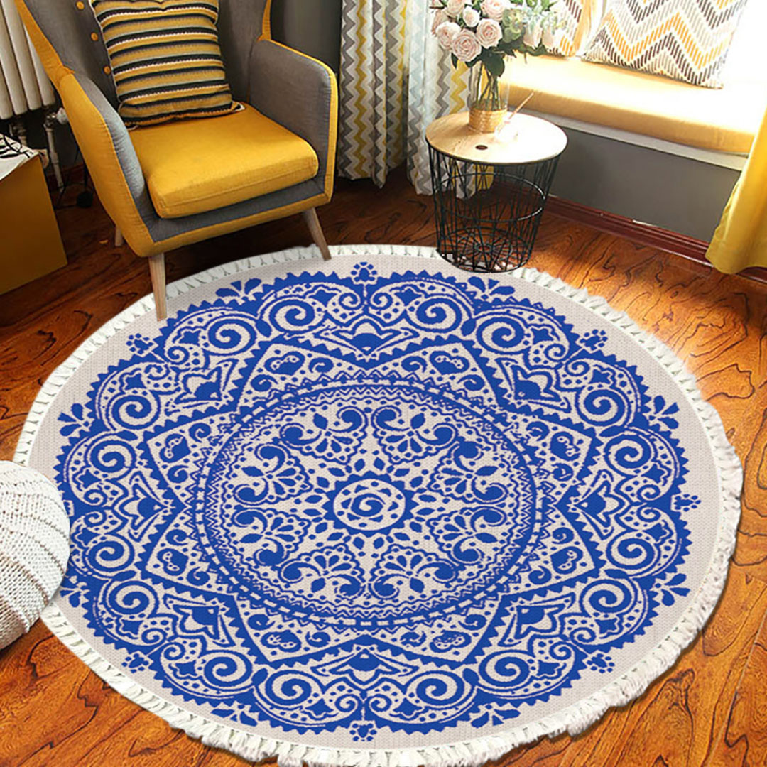 Soga 120Cm Mandala Round Tapestry Indian Area Rug For Living Room Lounge, Anti-Slip Doormat, Home Decor, Home &Amp; Living, Home Decor, Rugs, Shaggy Rugs, ,  - Nz Depot 5