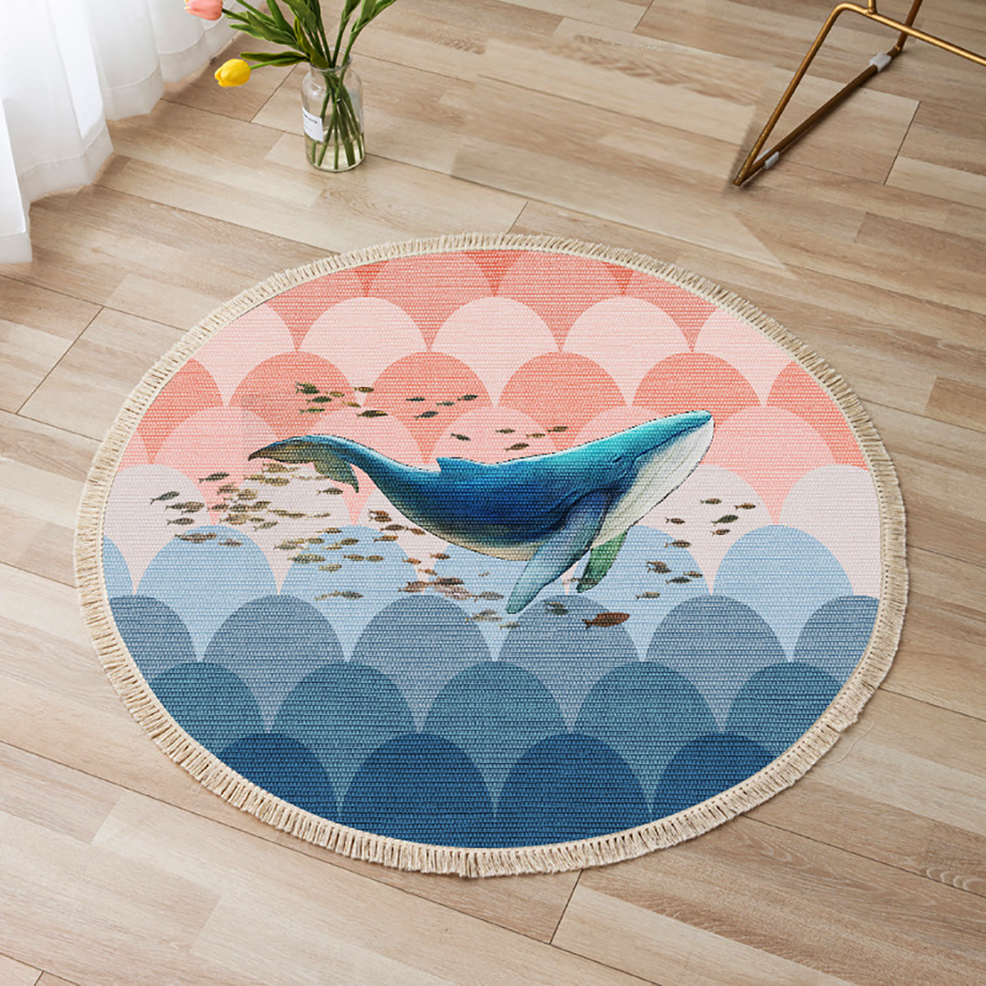 Soga 120Cm Round Tassels Shark Print Area Rugs, Home Decor, Home &Amp; Living, Home Decor, Rugs, Shaggy Rugs, ,  - Nz Depot 3