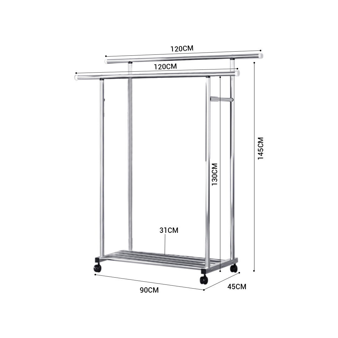 Soga 120Cm Stainless Steel Floor-Standing Clothes Rack - Durable And Space-Saving Laundry Organizer, Home &Amp; Living, Laundry, Drying Racks, , ,  - Nz Depot 3