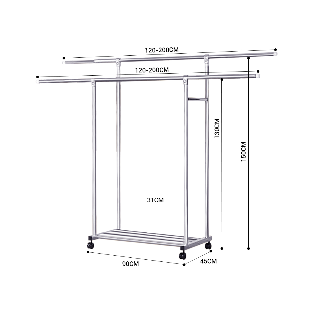 Soga 120Cm Stainless Steel Floor-Standing Clothes Rack - Durable And Space-Saving Laundry Organizer, Home &Amp; Living, Laundry, Drying Racks, , ,  - Nz Depot 2