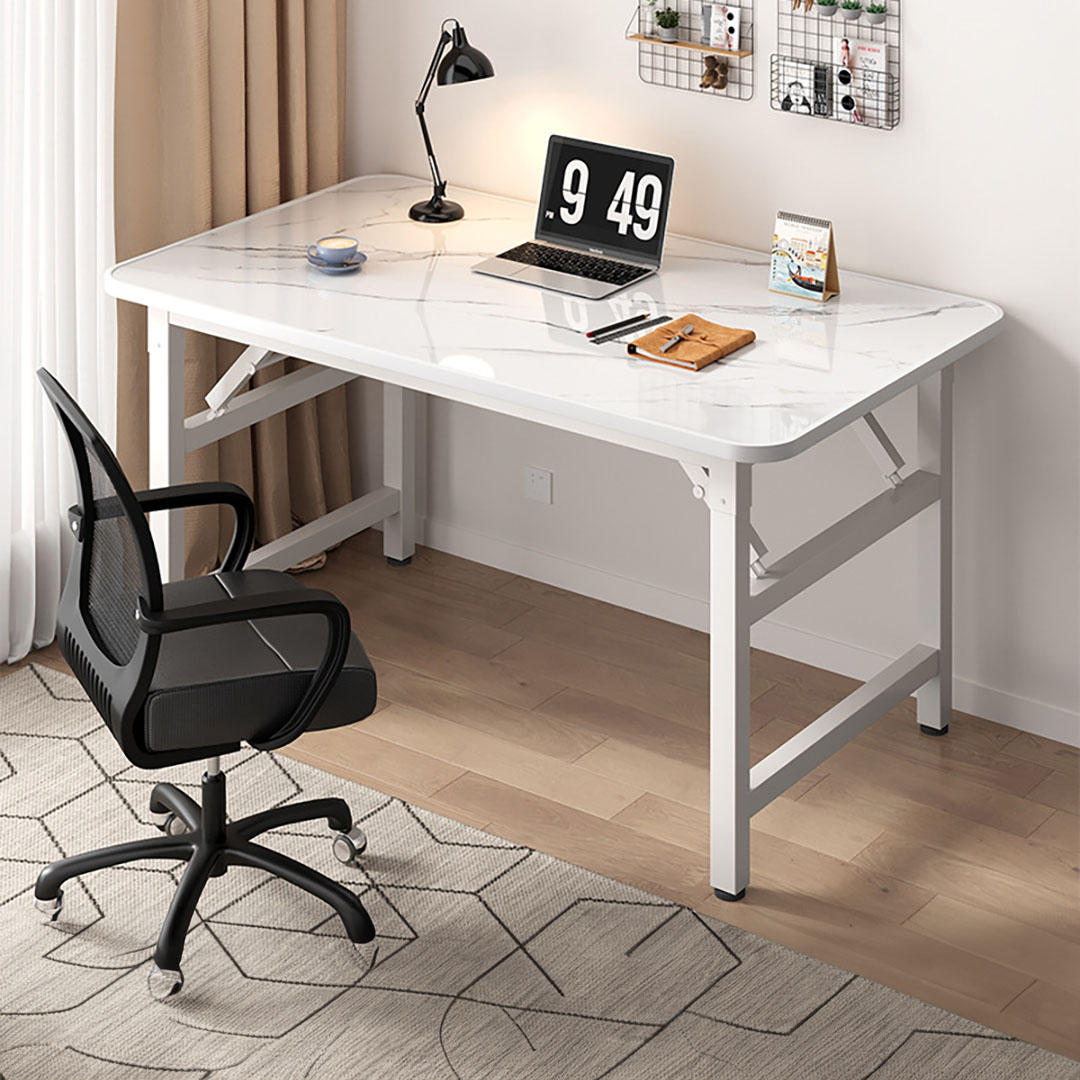 SOGA 120x60 White Foldable Computer Study Table Easy Assembly Desk No Chair, Furniture, Living Room Furniture, Tables, , ,  - NZ DEPOT 2