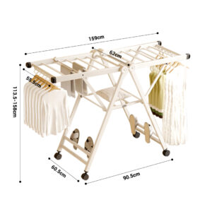 SOGA 140cm Portable Wing Shape Clothes Drying Rack Foldable Space-Saving Laundry Holder, Home & Living, Laundry, Drying Racks, , ,  - NZ DEPOT 2