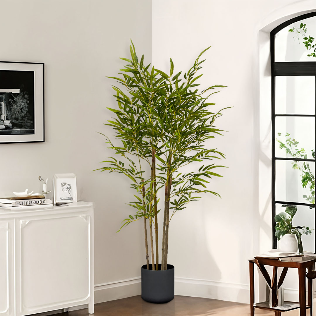 SOGA 150cm Lucky Bamboo Tree Bambusa Vulgaris Artificial Plant w/ 7 Branches Home Accent Decor, Home & Living, Home Decor, Artificial Plants, , ,  - NZ DEPOT 5