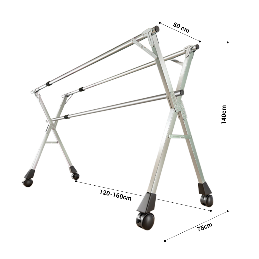 Soga 160Cm Portable Drying Rack Clothes Steel Laundry Rack Foldable Space-Saving Laundry Holder 3 Poles, Home &Amp; Living, Laundry, Drying Racks, , ,  - Nz Depot 2