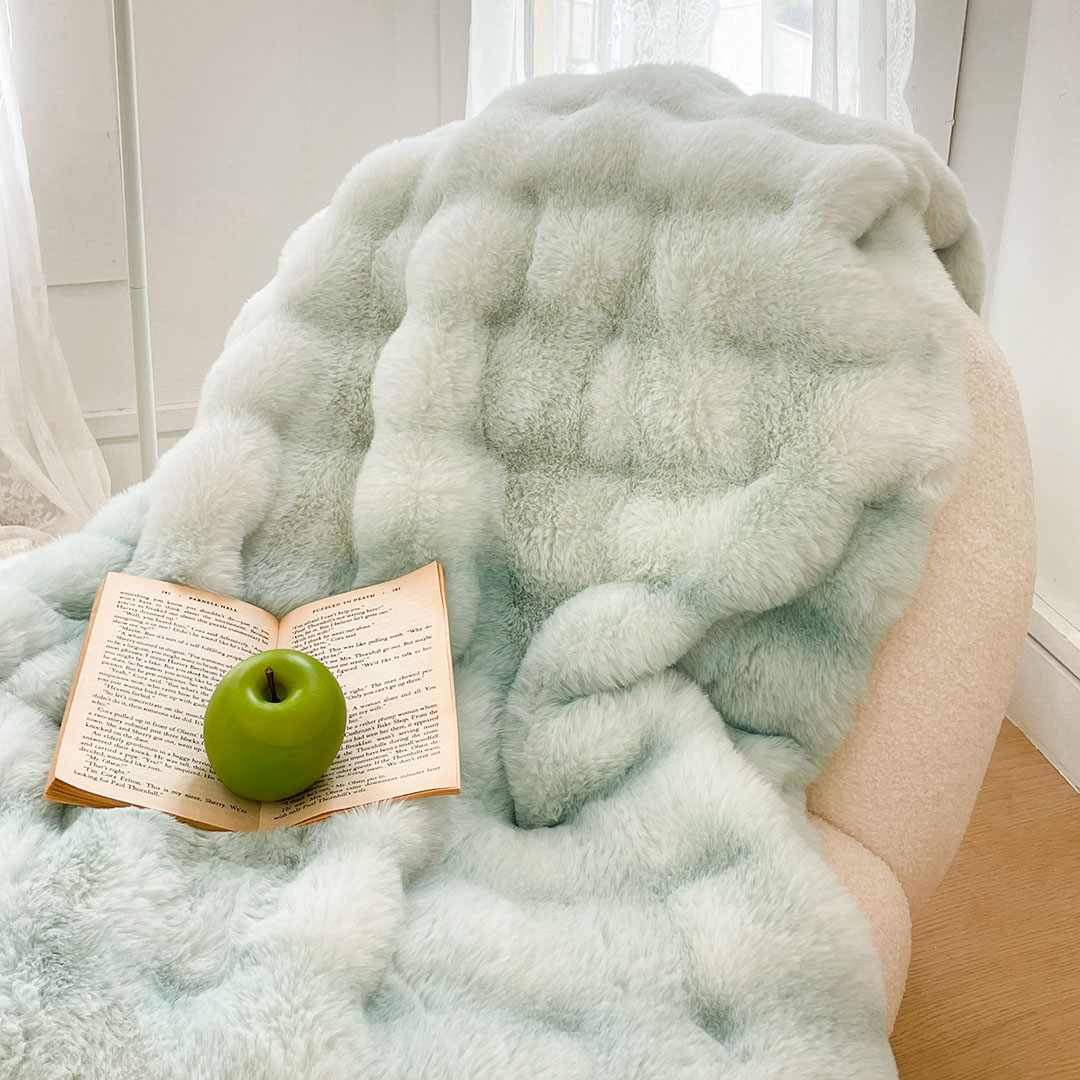 Soga 200Cm Light Green Fuzzy Super Soft And Cozy Fluffy Throw Blanket, Home, Bed Linen, Throws And Blankets, Blankets, ,  - Nz Depot 6