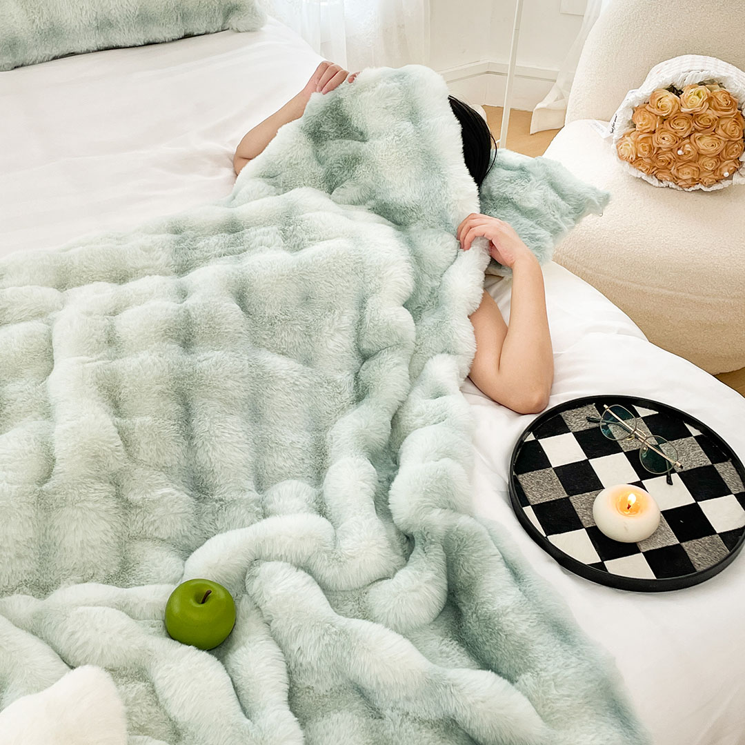 Soga 200Cm Light Green Fuzzy Super Soft And Cozy Fluffy Throw Blanket, Home, Bed Linen, Throws And Blankets, Blankets, ,  - Nz Depot 9