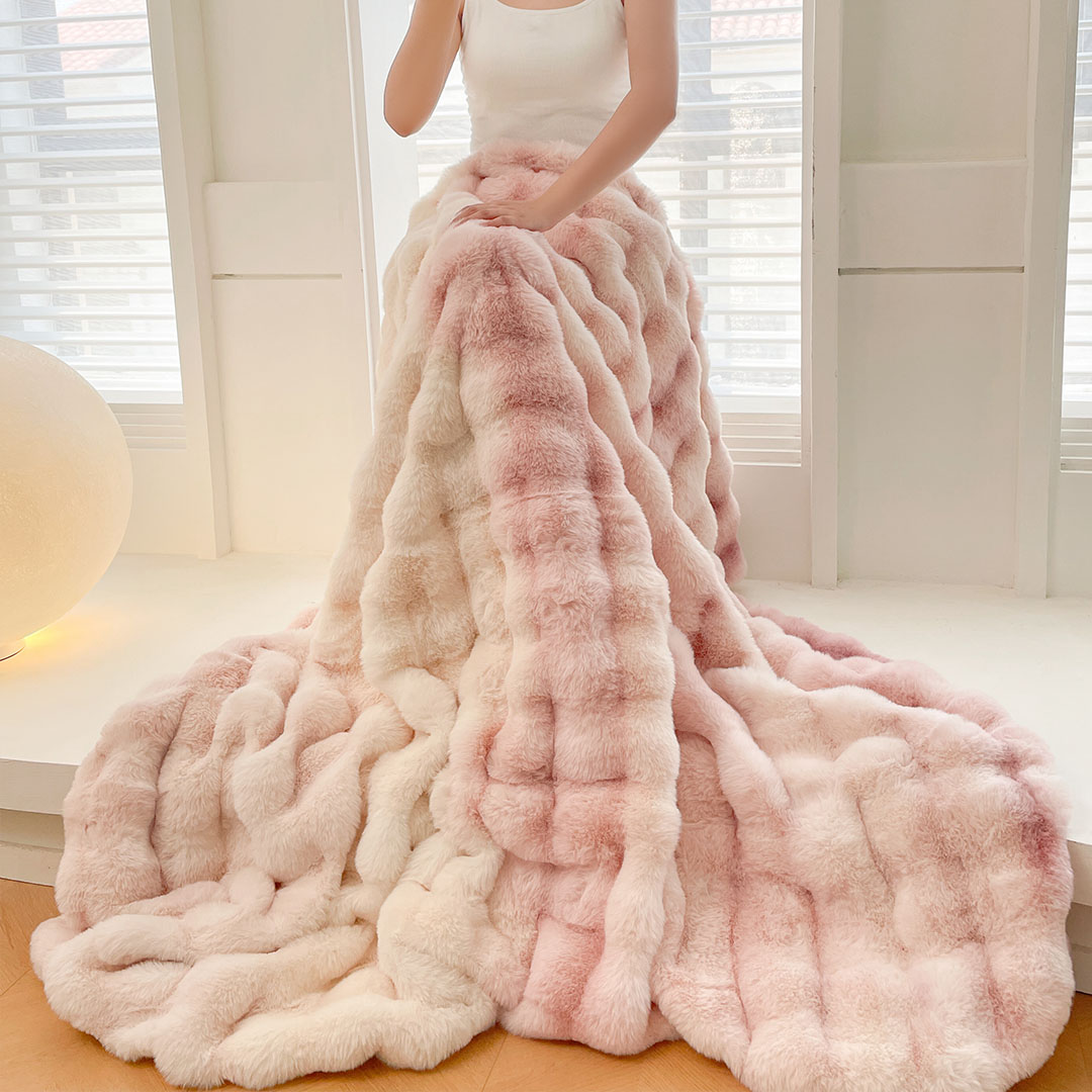 Soga 200Cm Light Pink Fur Fuzzy Super Soft And Cozy Fluffy Throw Blanket, Home, Bed Linen, Throws And Blankets, Blankets, ,  - Nz Depot 4